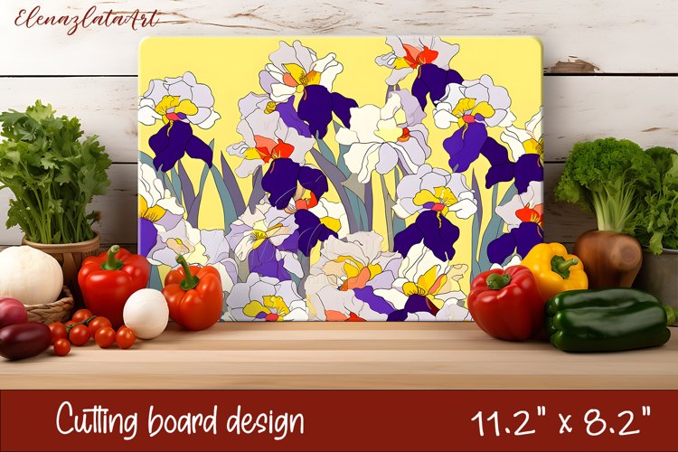 Flowers Cutting Board Design. Garden Flowers Cutting Board