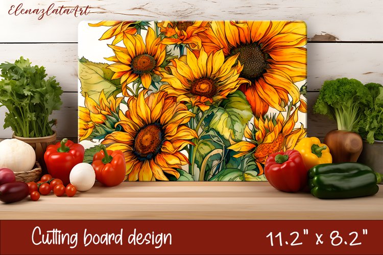 Flowers Cutting Board Design. Garden Flowers Cutting Board