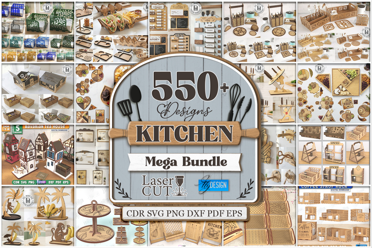Kitchen Mega Bundle Laser Cut | Modern Kitchen Accessories