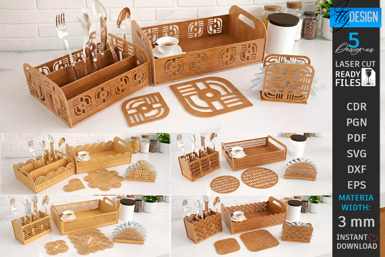 Kitchen Decor Laser Cut Bundle | Kitchen and Accessories SVG