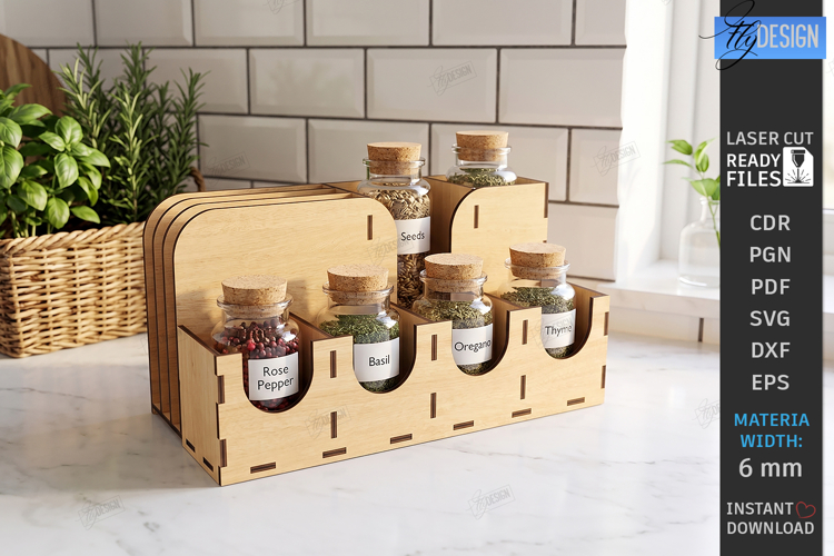 Kitchen Organizer Laser Cut | Spice Rack | Storage Box | CNC