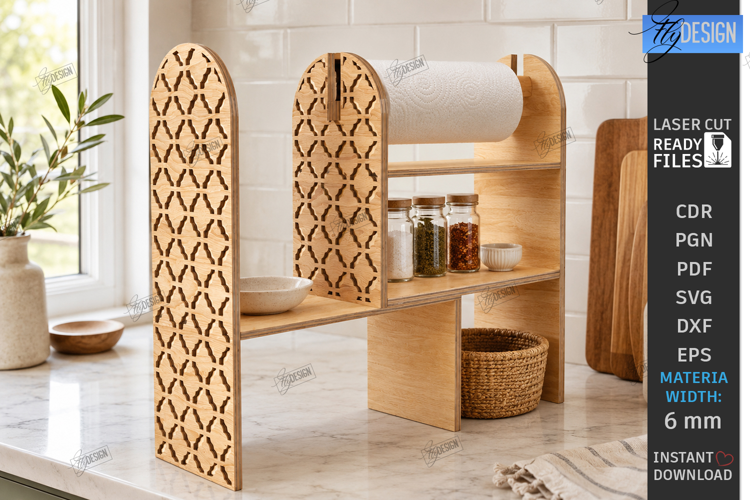 Kitchen Organizer Transformer Laser Cut | Modular Shelf SVG