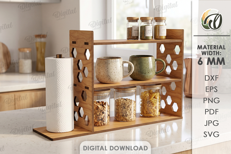 Kitchen Organizer Laser cut. Kitchen Decor SVG