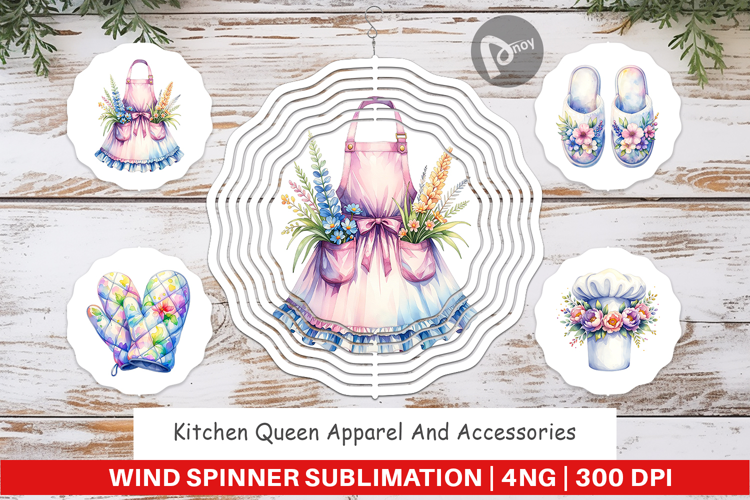 Whimsical Apron & Chef Hat Wind Spinner