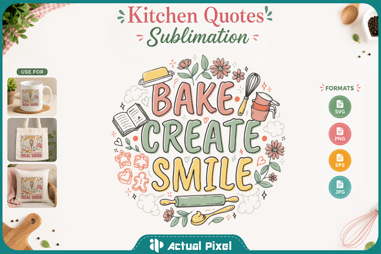 Kitchen Quotes Sublimation Design SVG