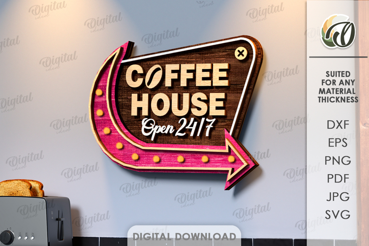 Kitchen Retro Wall Decor Laser Cut. Kitchen Decor SVG