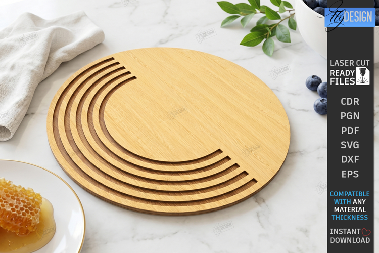 Wooden Kitchen Serving Tray Laser Cut | Food Serving Board