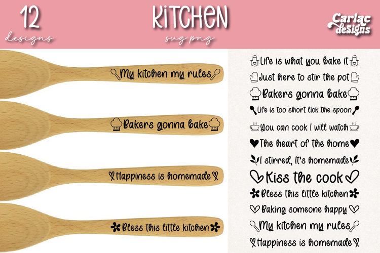 Kitchen Spoon SVG and Sublimation Bundle