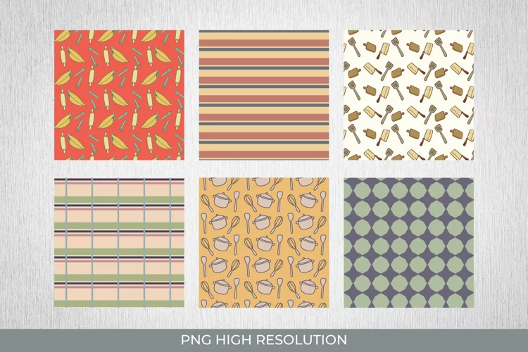 Kitchen Tools Seamless Pattern Paper Pack