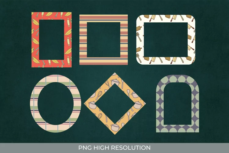 Scrapbooking Kitchen Tools Frames Set