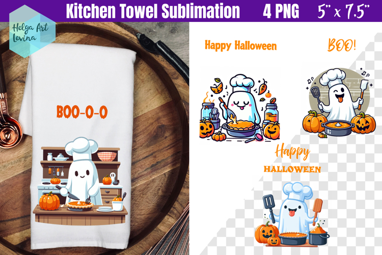Ghost Kitchen Towel Sublimation