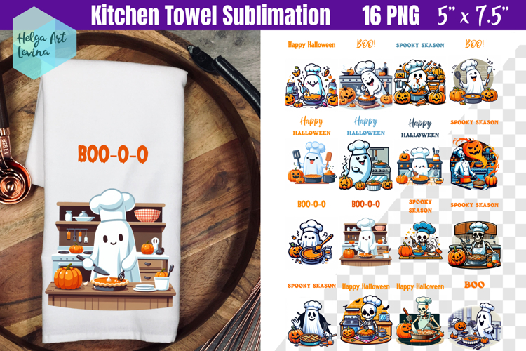 Funny Halloween Kitchen Towel Sublimation