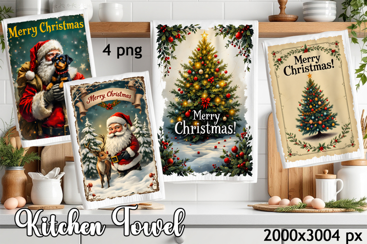 Cozy christmas tree Sublimation Design for Kitchen Towel