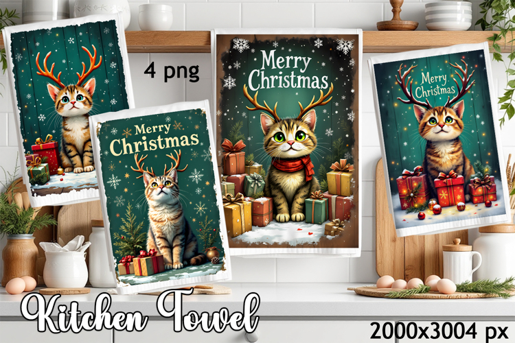 Christmas Kitchen Dish Towel PNG. Snowman Sublimation