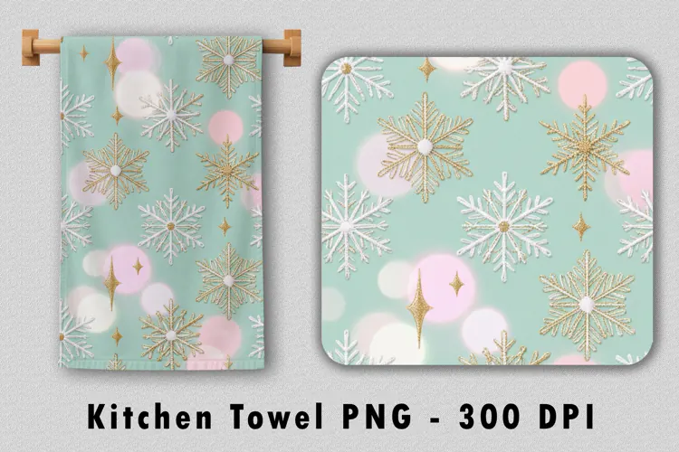 Winter Snowflake Kitchen Towel PNG