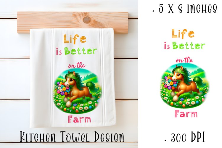 Happy Easter Highland hors Kitchen Towel Sublimation