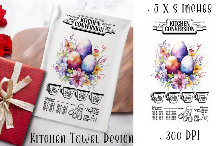 Happy Easter Kitchen Towel Sublimation Design