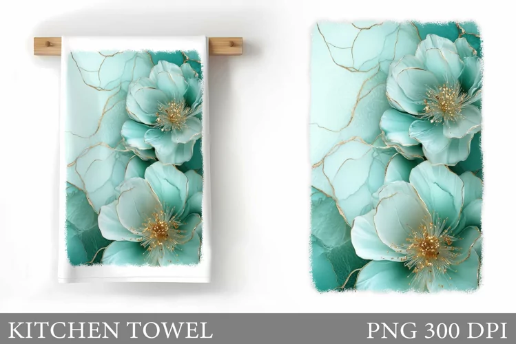 Flowers Kitchen Towel. Floral Kitchen Towel Sublimation
