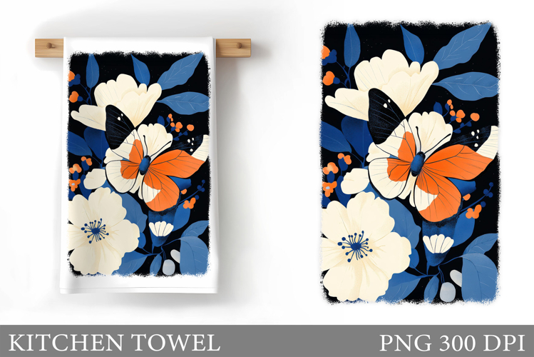 Butterfly Kitchen Towel Design. Butterfly Sublimation example image 1