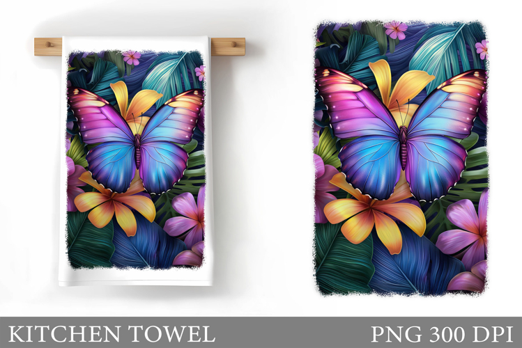 Butterfly Kitchen Towel Design. Butterfly Sublimation