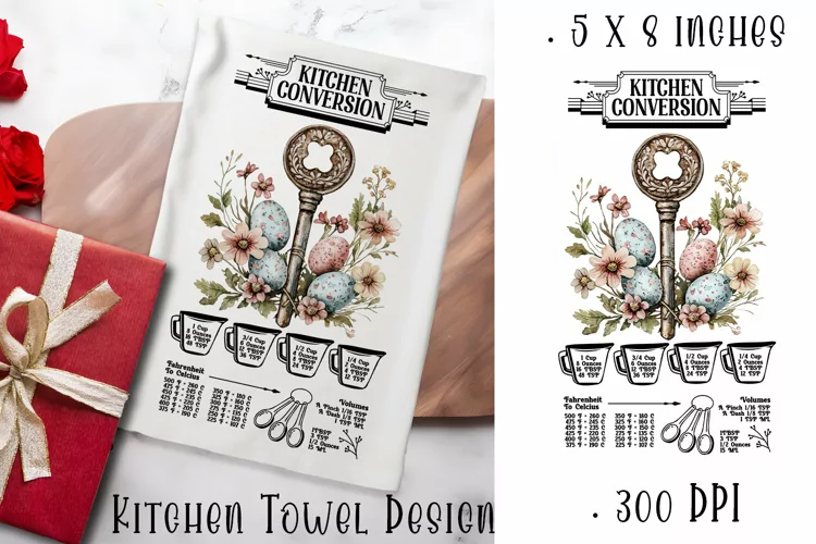 Happy Easter Kitchen Towel Sublimation Design