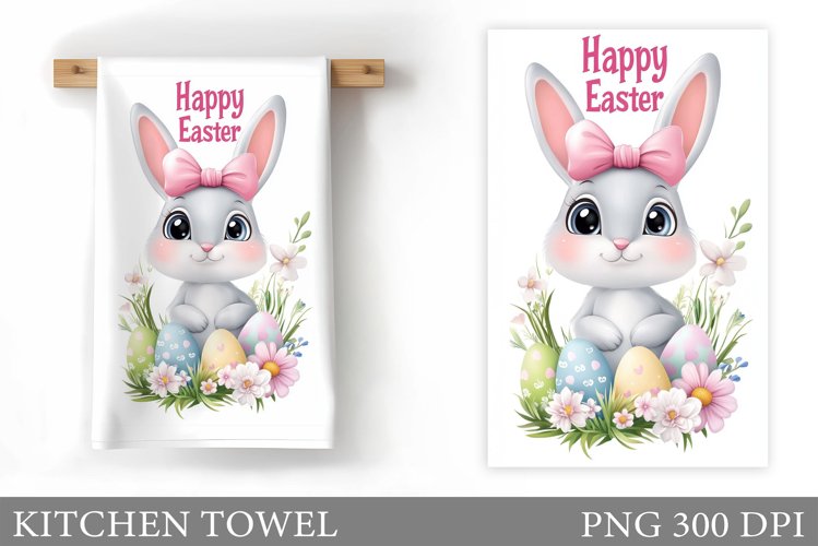 Easter Bunny Kitchen Towel. Bunny Kitchen Towel Sublimation