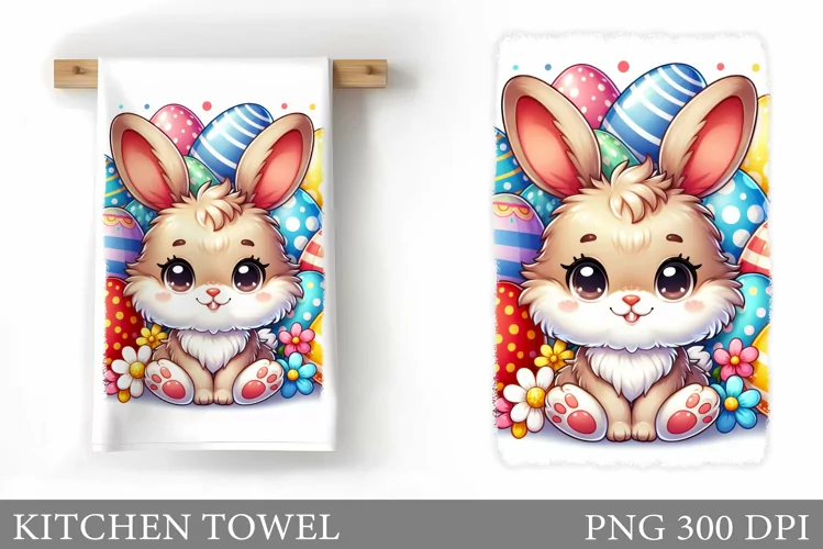 Easter Bunny Kitchen Towel. Bunny Kitchen Towel Sublimation