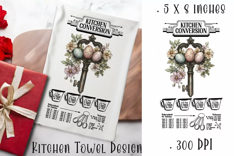 Happy Easter Kitchen Towel Sublimation Design