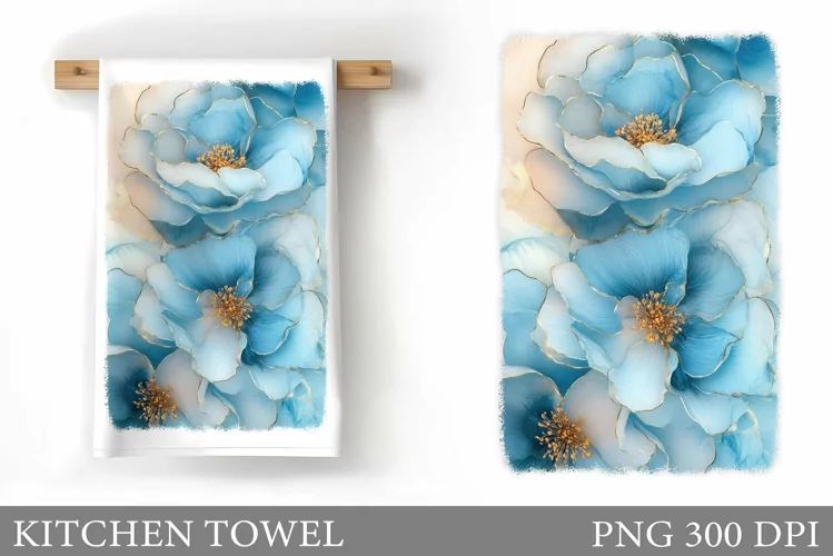 Flowers Kitchen Towel. Floral Kitchen Towel Design