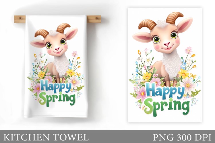 Spring Ram Kitchen Towel. Spring Kitchen Towel Design