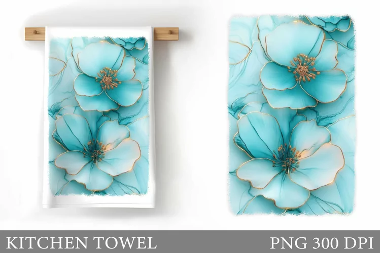 Flowers Kitchen Towel. Floral Kitchen Towel Sublimation