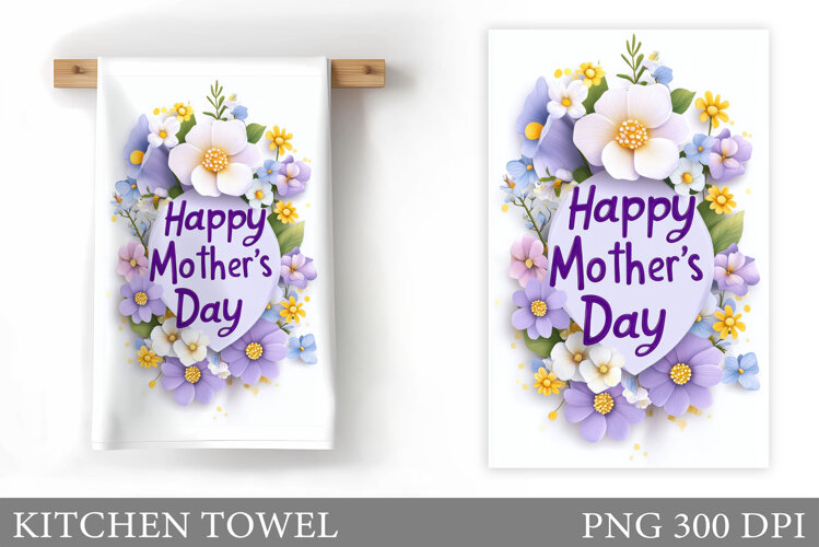 Mother's Day Kitchen Towel. Mother's Day Sublimation example image 1