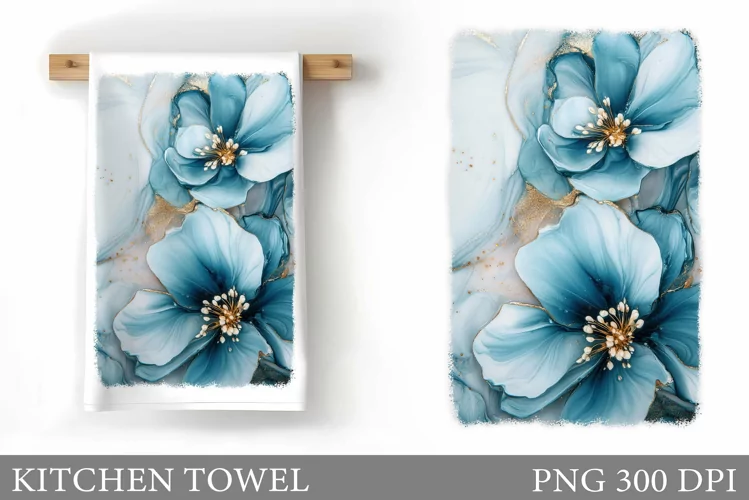 Flowers Kitchen Towel. Floral Kitchen Towel Design