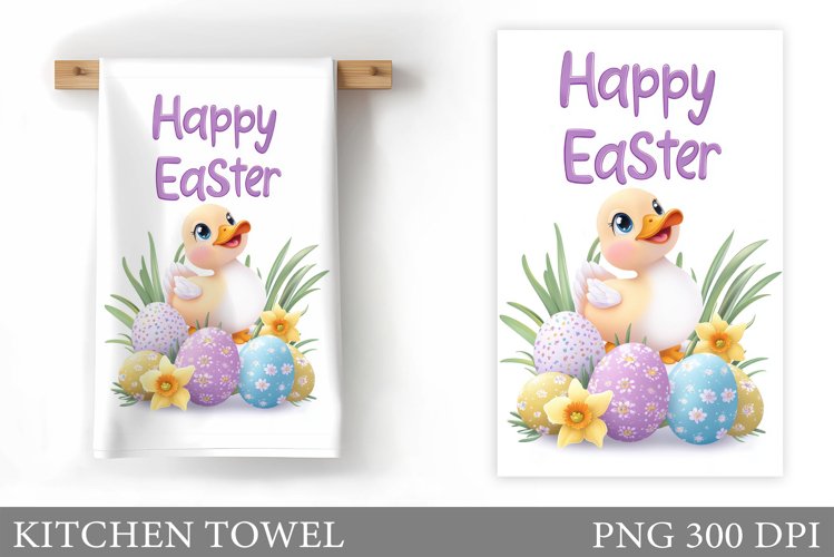 Easter Duck Kitchen Towel. Easter Kitchen Towel Sublimation