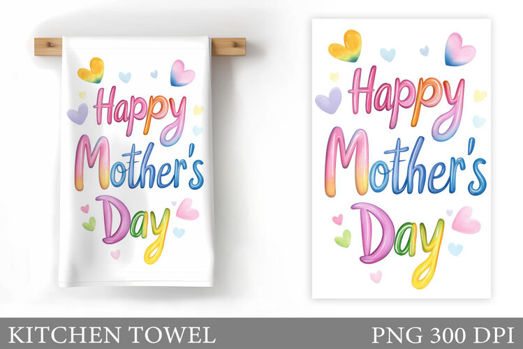 Mother's Day Kitchen Towel. Flowers Kitchen Towel Design example image 1