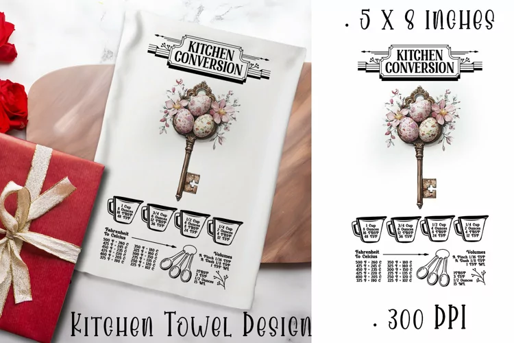 Happy Easter Kitchen Towel Sublimation Design