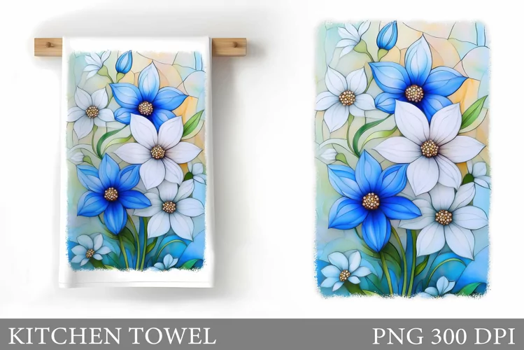 Flowers Kitchen Towel. Floral Kitchen Towel Sublimation