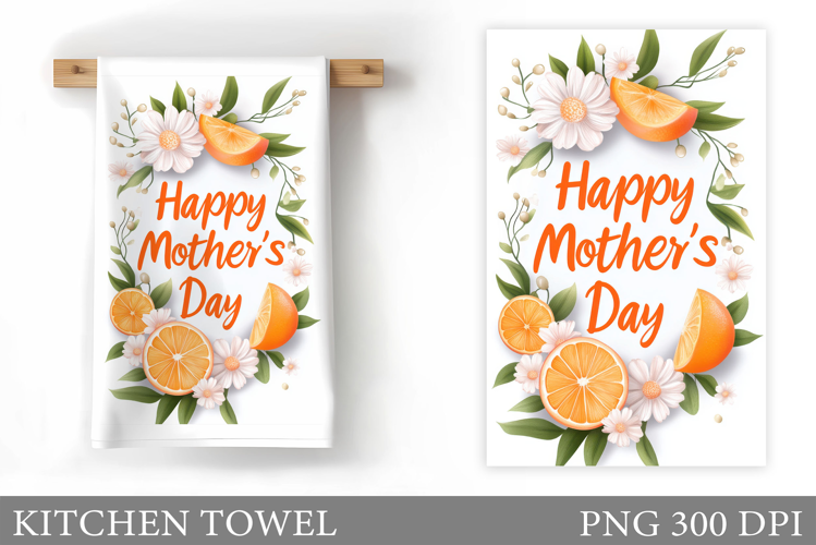 Mother's Day Kitchen Towel. Floral Kitchen Towel Sublimation