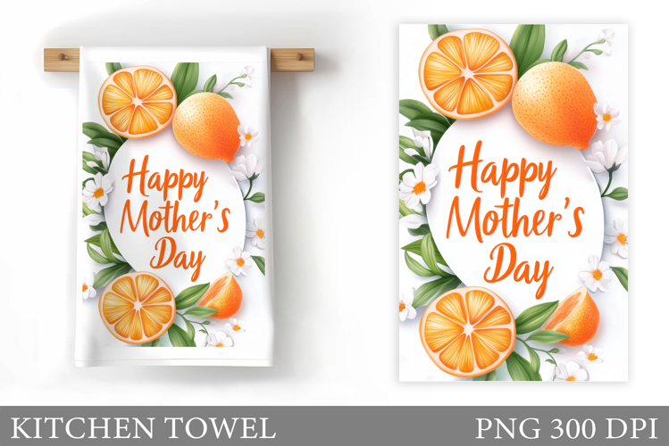 Mother's Day Kitchen Towel. Flowers Kitchen Towel Design
