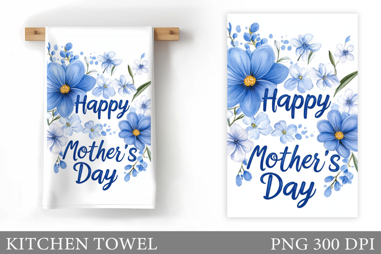 Mother's Day Kitchen Towel. Flowers Kitchen Towel Design