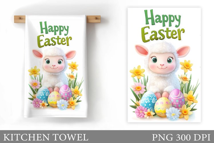 Easter Lamb Kitchen Towel. Easter Kitchen Towel Design