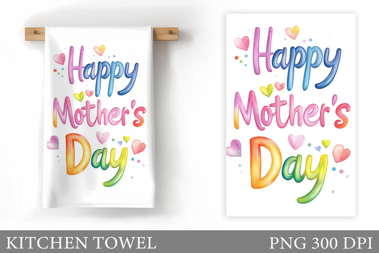 Mother's Day Kitchen Towel. Floral Kitchen Towel Sublimation