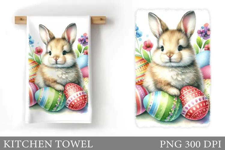 Easter Bunny Kitchen Towel. Bunny Kitchen Towel Sublimation