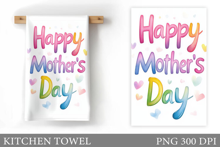 Mother's Day Kitchen Towel. Floral Kitchen Towel Sublimation example image 1