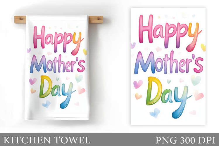 Mother's Day Kitchen Towel. Floral Kitchen Towel Sublimation