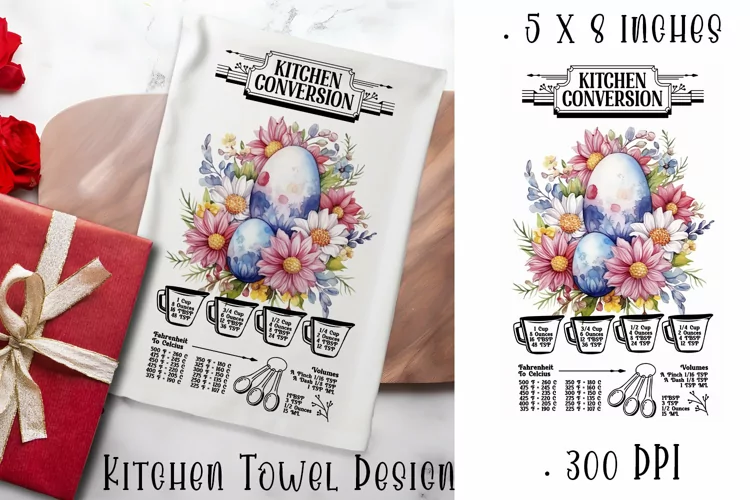 Happy Easter Kitchen Towel Sublimation Design