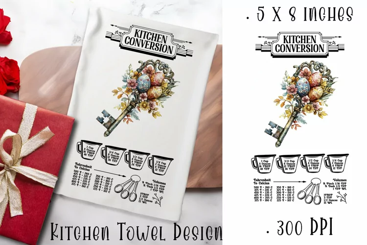 Happy Easter Kitchen Towel Sublimation Design