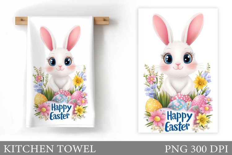 Easter Bunny Kitchen Towel . Easter Kitchen Towel Design