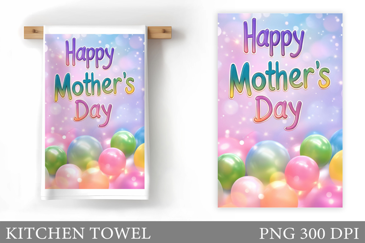 Mother's Day Kitchen Towel. Floral Kitchen Towel Sublimation