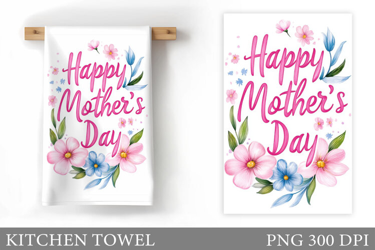Mother's Day Kitchen Towel. Mother's Day Sublimation example image 1